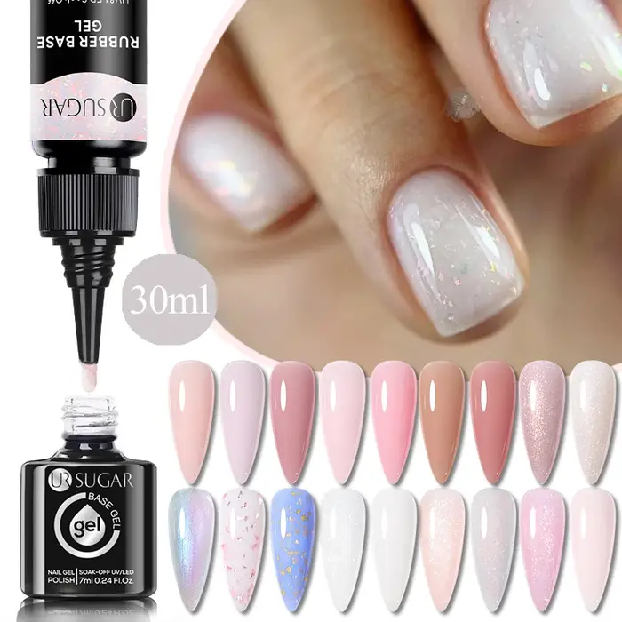 UR SUGAR 30ml Base en caoutchouc Gel recharge fournisseur paillettes Gel vernis paillettes Semi Permanent UV Gel Profession Gel hybride