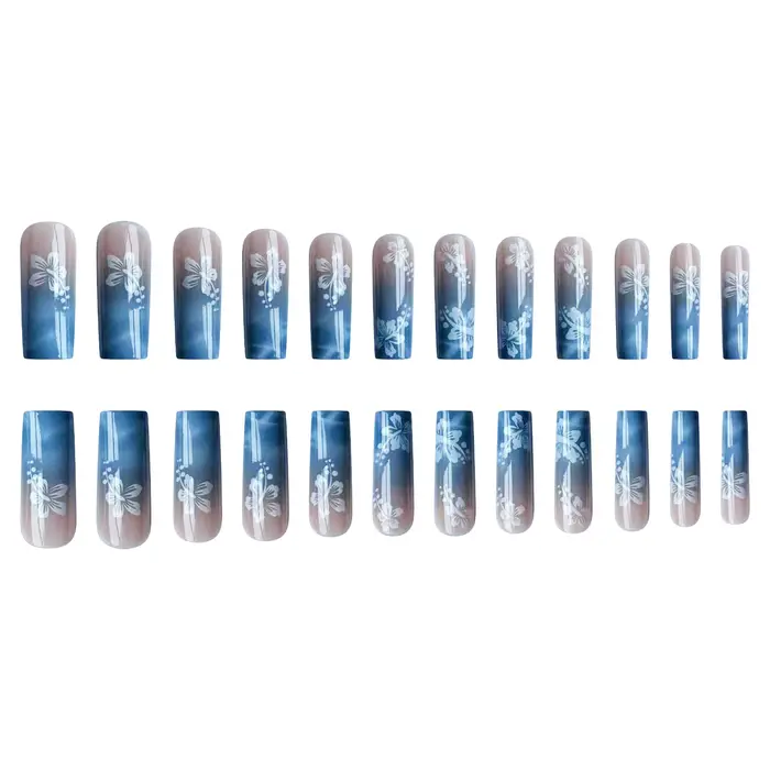 Faux ongles en nickel é bleu N64.avec ondulations de l'eau de l'océan