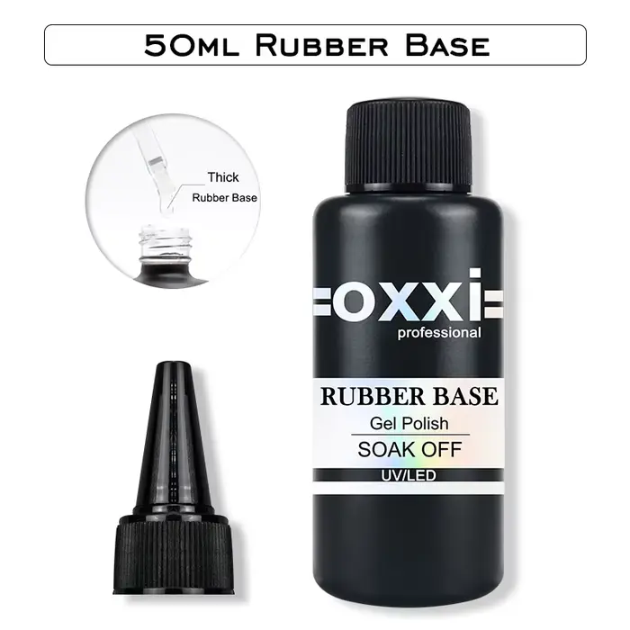 OXXI Base en caoutchouc épais et sans lingette vernis à ongles Gel dernier 50ml Nail Art couche de finition y