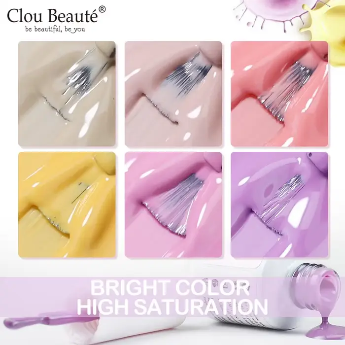 Clou Beaute 15ml rouge noir blanc vert néon Gel vernis à ongles couche de finition velours haut 400 couleurs Gel Semi