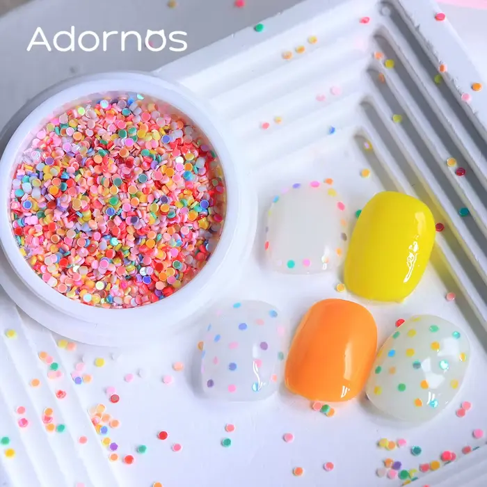 Paillettes rondes colorées pour décoration d'ongles