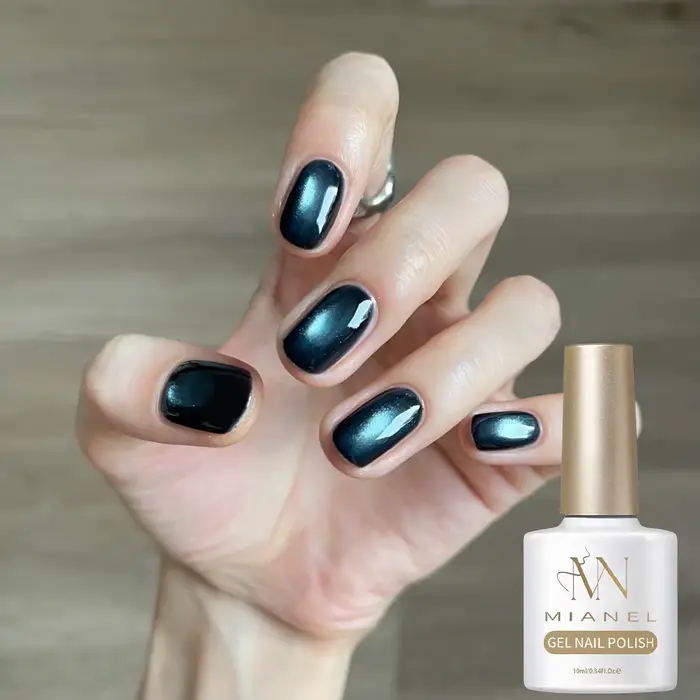 MIANEL Gel à ongles effet œil de chat bleu nuit foncé