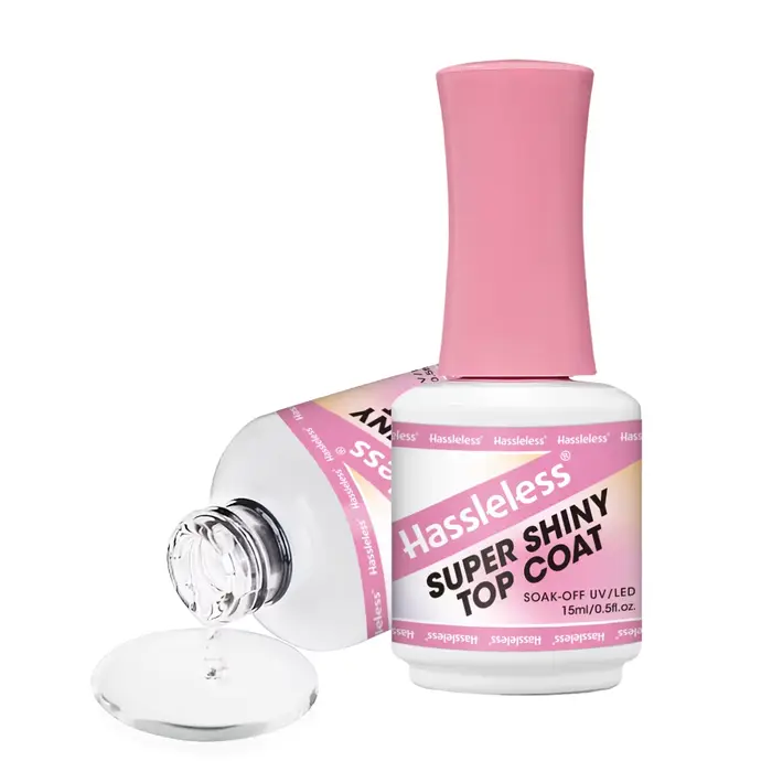 Vernis à ongles en gel ultra-brillant Hassleless Single Pack - couche de finition en gel brillant, v
