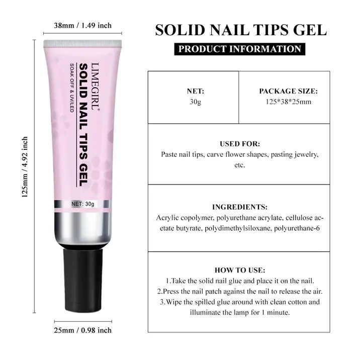 LIMEGIRL 20 ml/30 ml forte Gel colle à ongles UV