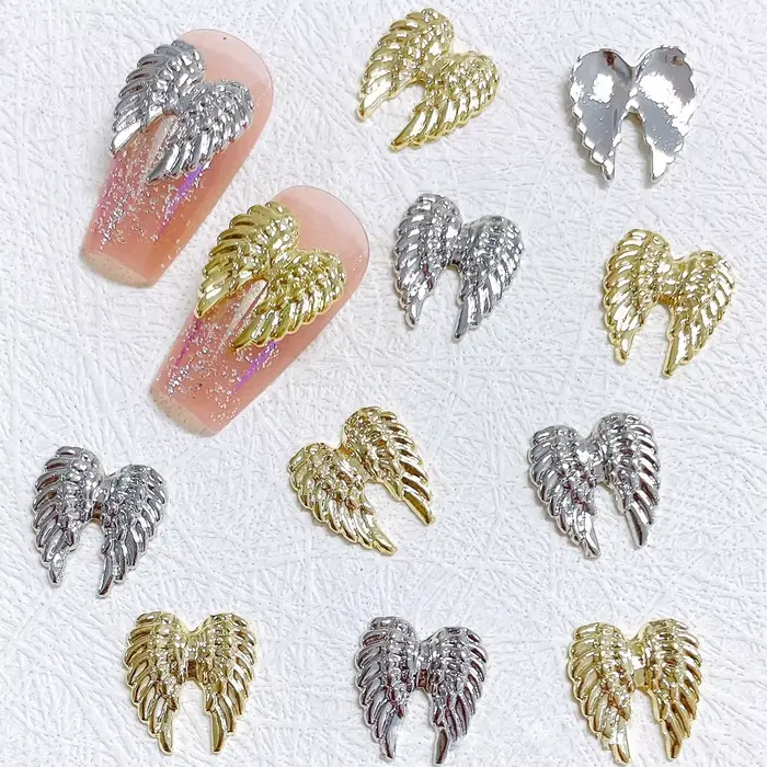Breloques en alliage d'ailes d'ange pour ongles