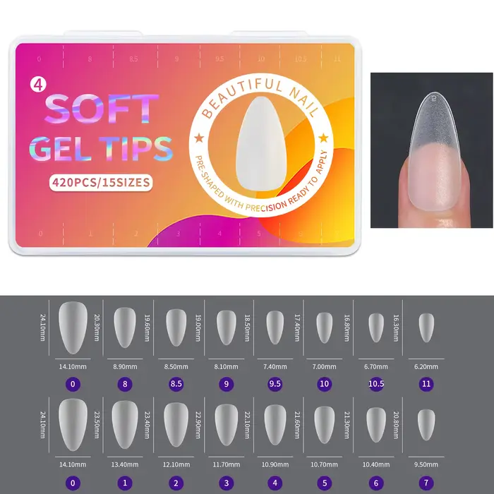 Faux ongles en acrylique conviviale ré, 420 pièces/boîte, taille mixte, style court, ultra fin, sans