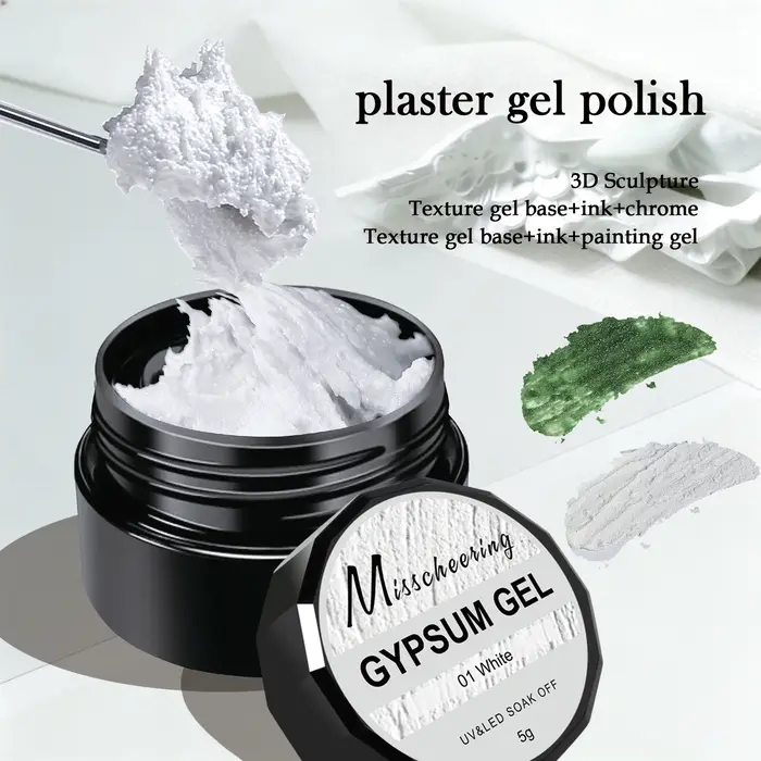 Vernis à ongles en plastique, peinture gypse solide, pour sculpture 3D, Texture de sable créative, motifs floraux, UV LED, décor artistique, 5g