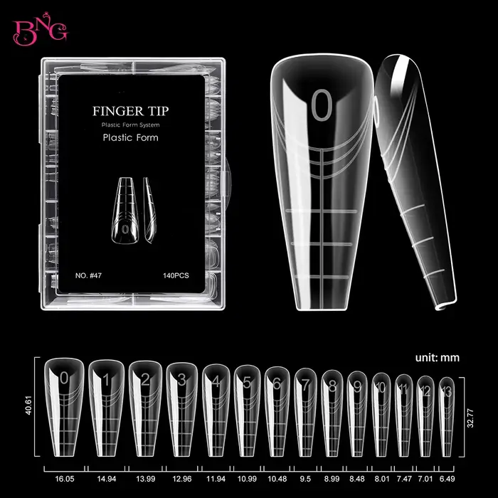 BNG Ballerina Nail Dual Forms pour Gel de Construction Poly, Réutilisables, Couverture Complète, Mou