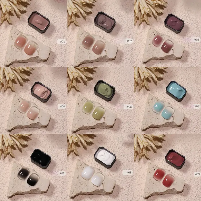 Gel de vernis à ongles solide 9 couleurs