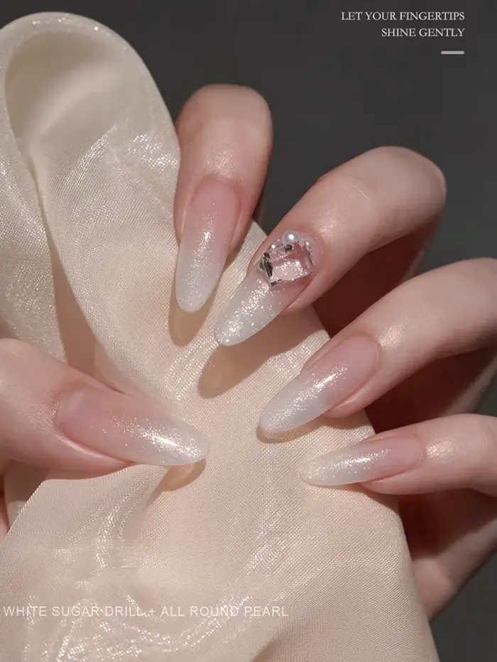 1-21 pièces WS style japonais scintillant blanc Gel vernis à ongles Fine