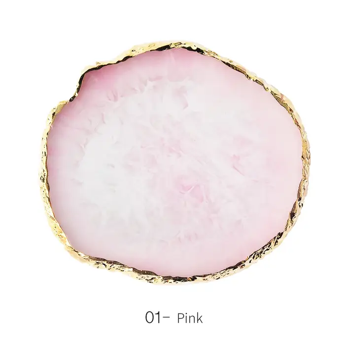 Palette ronde en résine d'agate et pierre pour Nail Art