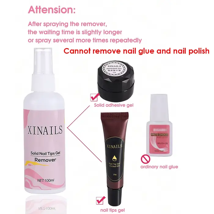 100ml faux ongles conseils adhésifs solides Gel dissolvant