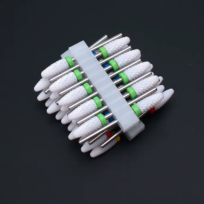 Jeu de forets à ongles en céramique, fraise pour manucure électrique, limes de maïs à flamme, Machin