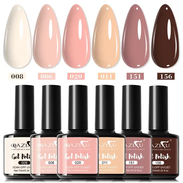 Lot de 6 vernis à ongles en gel couleur thé au lait, populaire, UV LED, pour nail art, application f
