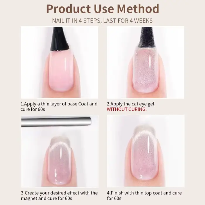 Vernis à ongles gel effet œil de chat argenté cristal de glace RS NAIL 10g
