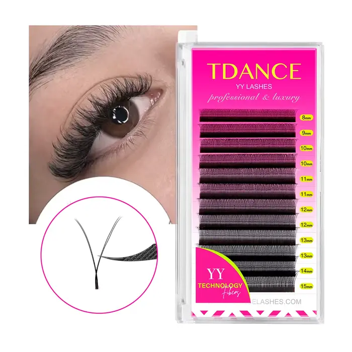 TDANCE 8-15MIX YY forme tissé à la main Premium vison doux lumière naturel Extension de cils maquill