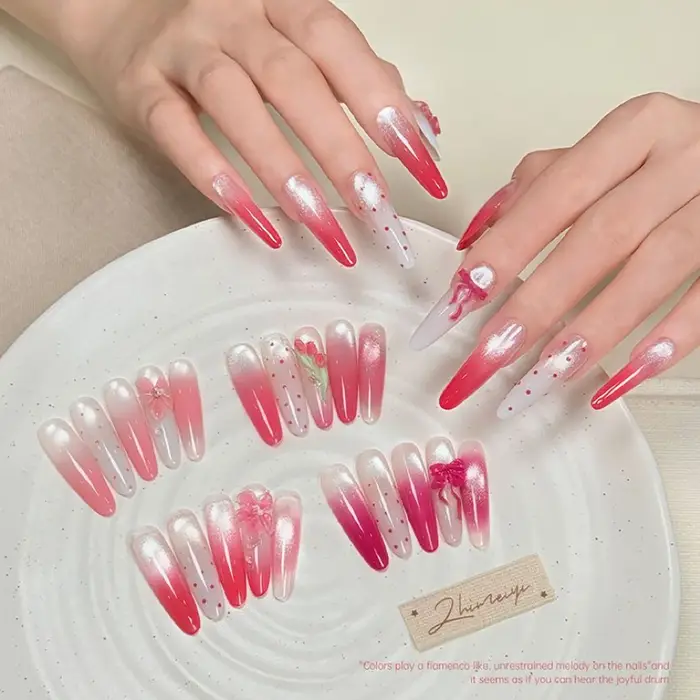 MIANEL 2026 Nouvelle Série de Gels Blush Rose Pat Pat Été, Palette 4 Couleurs Sans Résidu, Haute Saturation pour Nail Art Ombré