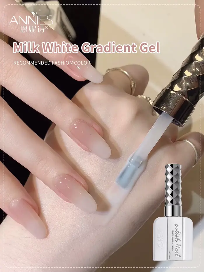 Vernis Gel de couleur translucide blanc laiteux