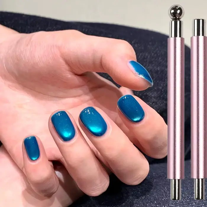 Bâton magnétique pour ongles effet perle de verre, 1 pièce Stylo magnétique œil de chat à Double t