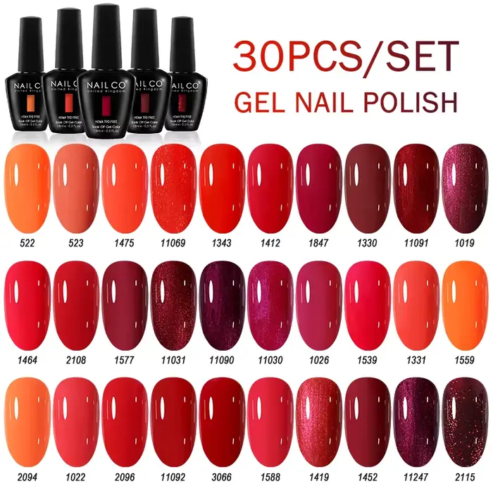 NAILCO 15ml 30pcs/Set Vernis à ongles gel UV semi-permanent Esmalte Vernis Gel Soak Off sans HEMA ni