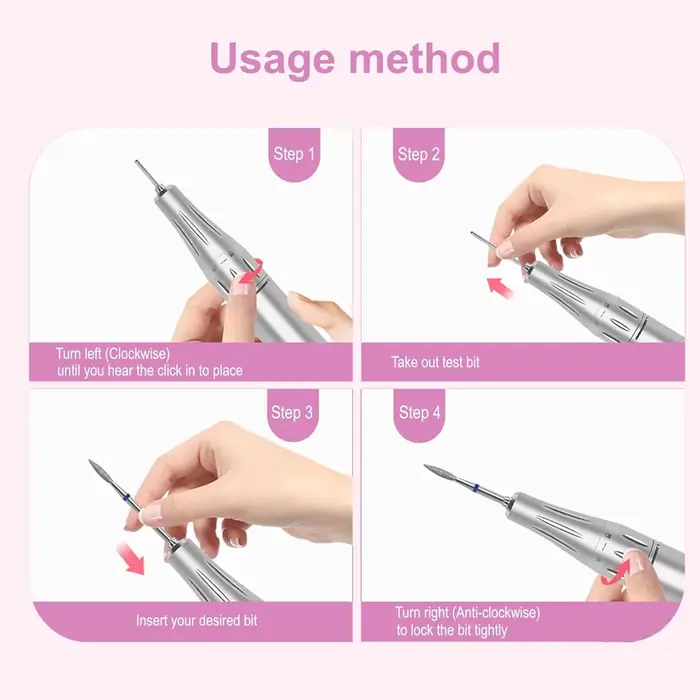Jeu de forets à ongles diamantés de sécurité professionnelle, mèches à cuticules en carbure de 3/32 