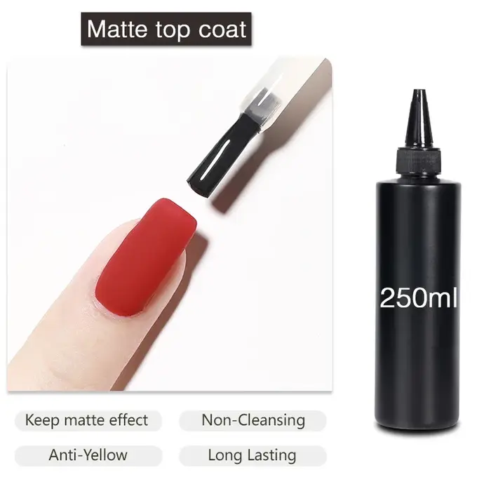 BOZLIN 250ml/500ml/1KG Super Brillant Top Coat Couleur Base Gel UV Mat Top