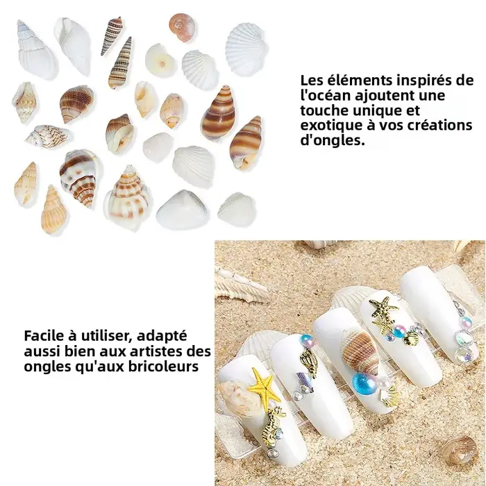 Ensemble de décoration d'ongles 3D sur le thème de l'océan hawaïen