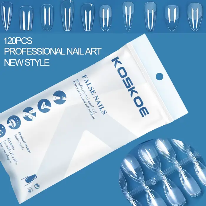 120 pièces faux ongles presse sur acrylique