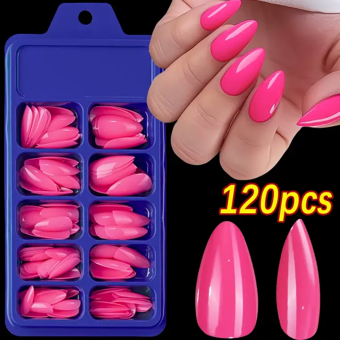 Faux ongles carrés courts rouges, 120 pièces, couverture complète brillante d'été, à pression sur le