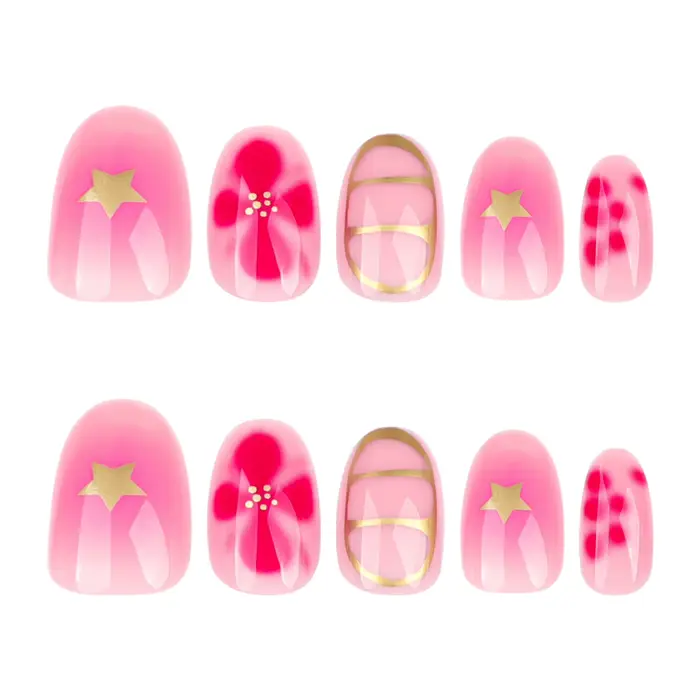 Faux ongles ronds courts et ronds