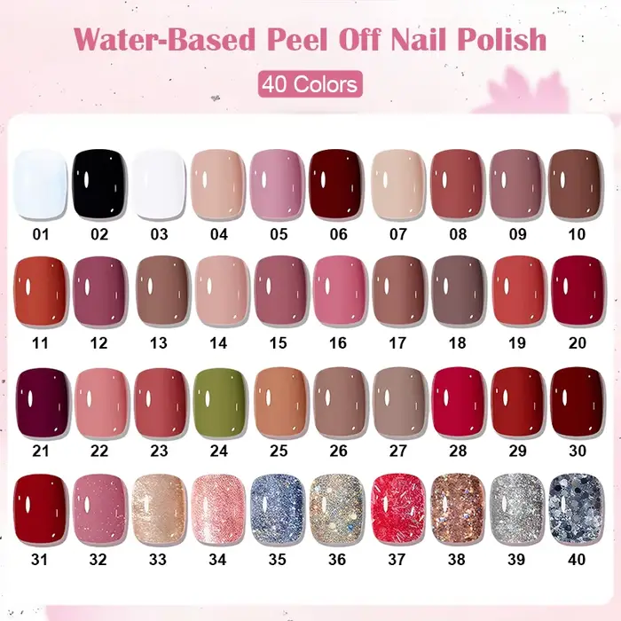 Vernis à ongles pelable à base d'eau