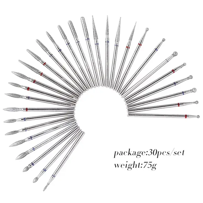 50 ensembles 30 pièces/ensemble jeu de forets pour Nail Art-embouts de travail de préparation de Style russe pour
