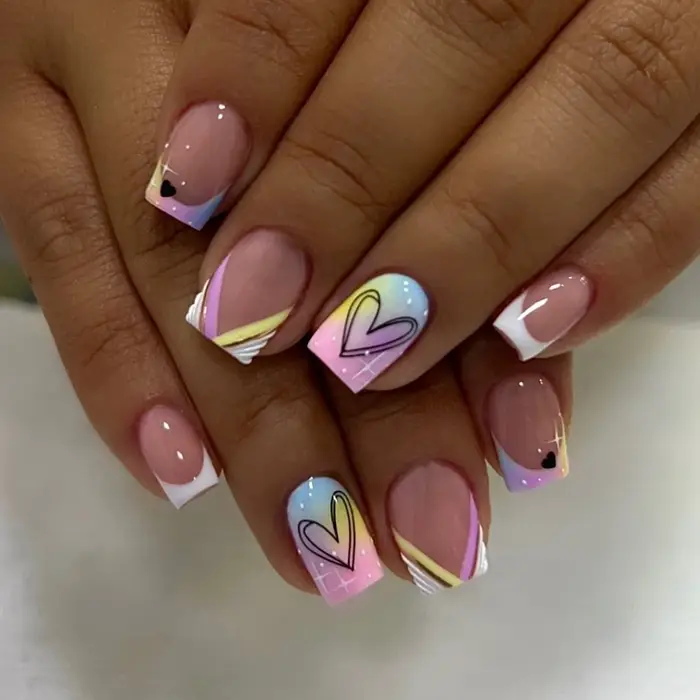 24 morceaux de faux ongles carrés courts