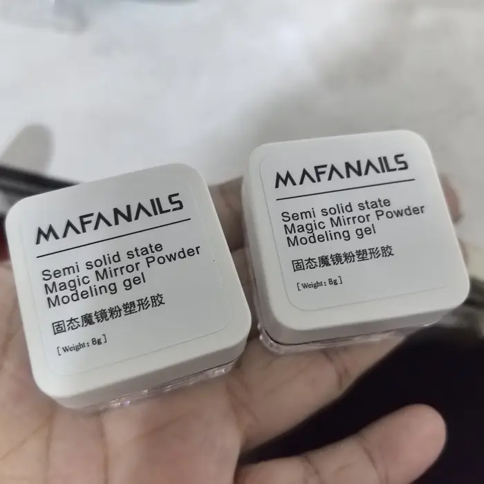 8 ml/pot semi-solide Chrome miroir poudre Gel longue durée fonction de photothérapie Gel pour ongles Sculpture Gel UV