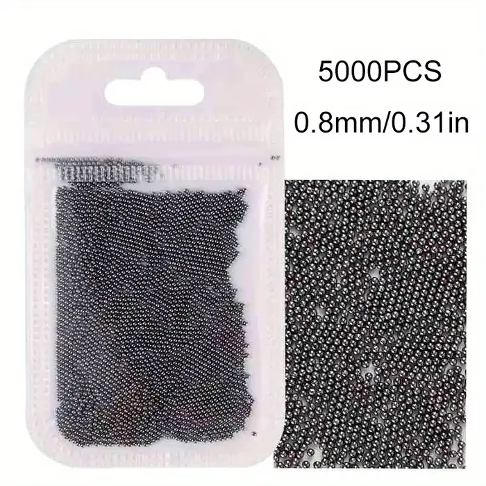5000 pièces 0.8mm Nail Art Caviar perle paillettes strass pour Micro boule d'acier décorations 3D Gel UV acrylique conse