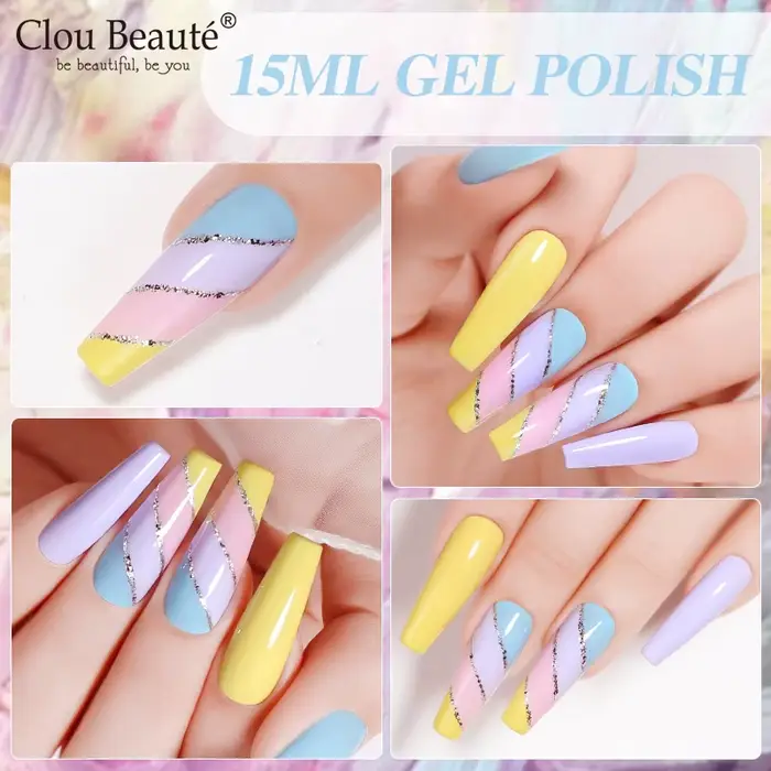 Clou Beaute 15ml été brillant rose vif Orange HEMA TPO gratuit vernis à ongles