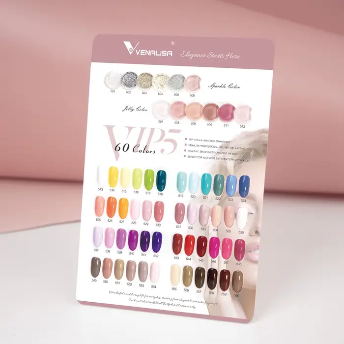 VENALISA Kit de vernis à ongles Gel Hema gratuit nu rose paillettes magnifique couleur manucure