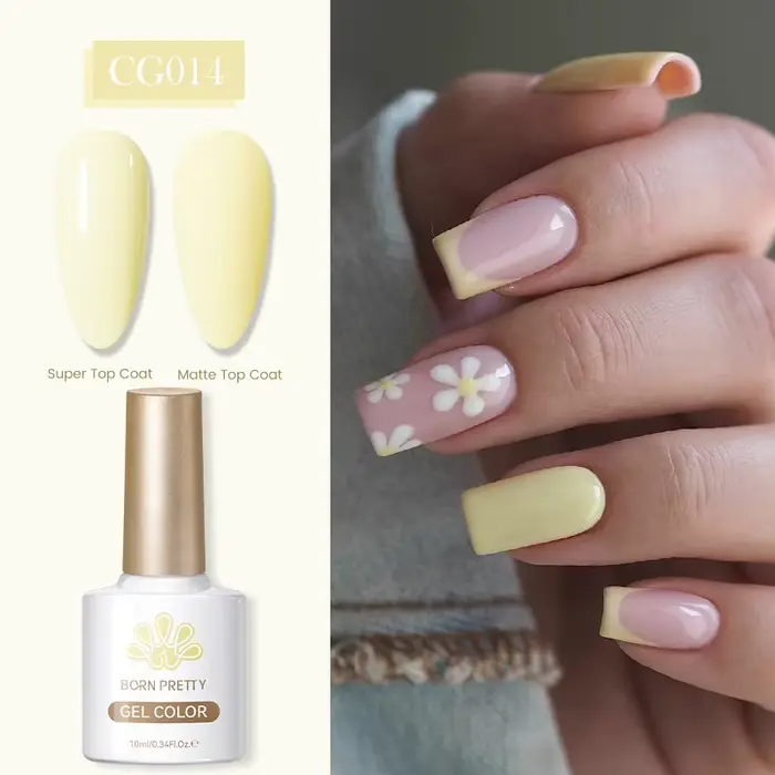 BORN PRETTY 10ml Gel Polish Crème Jaune Longue Durée Style Français