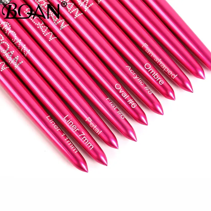 Pinceau à ongles BQAN Rose Rouge pour Nail Art