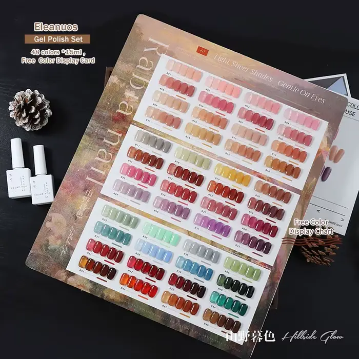 Eleanuos 48 pièces 15ml gelée Gel vernis Kit TPO gratuit Milk Shake glace thé Transparent Gel