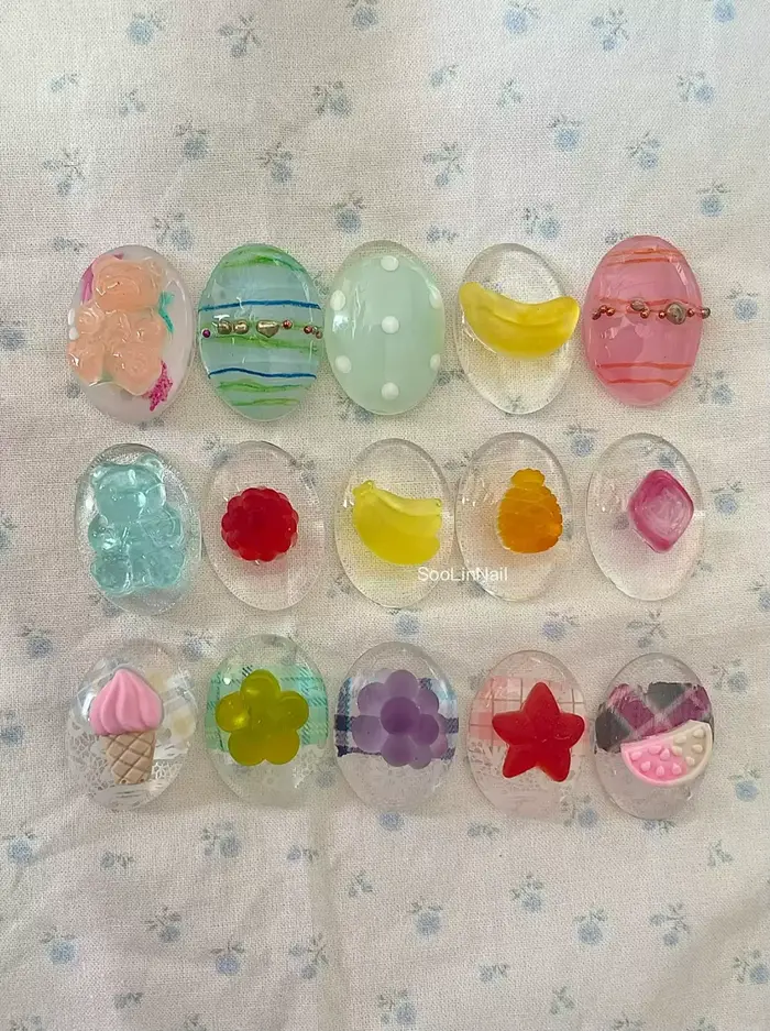 Moule en silicone pour nail art en forme de oursons gommeux mignons