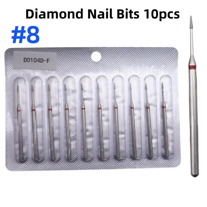 Ensemble de 10 embouts de perceuse à ongles en diamant pour manucure russe – Préparation des cuticules