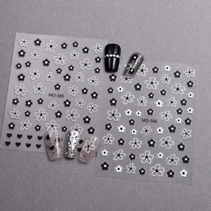 Autocollants pour ongles 3D en fleurs