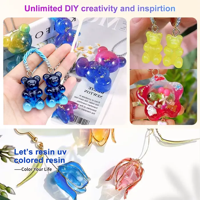 Résine UV, ensemble de résine UV couleur unie 12 couleurs