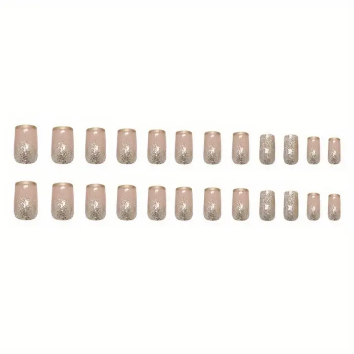 Faux ongles carrés moyens pour femmes et filles