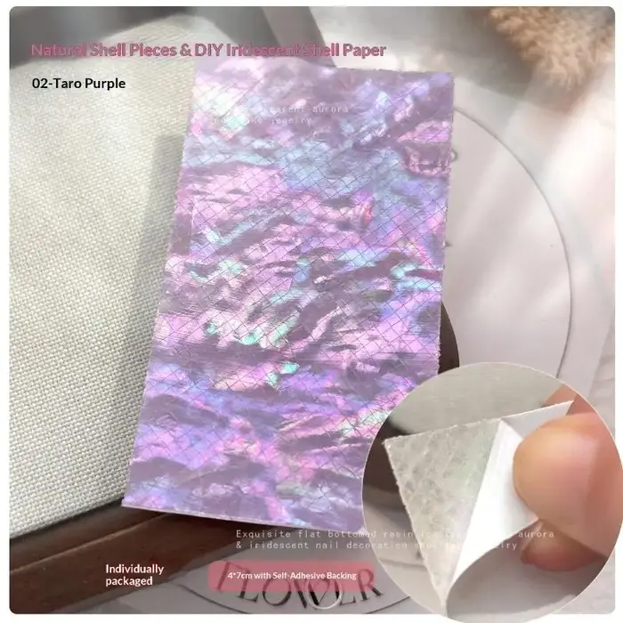 Autocollants pour ongles en coquillage coloré naturel, 1 pièce, décalcomanies de décoration d'ongles multicolores élégantes et exquises, breloque auto-adhésive pour ongles, DIY bricolage