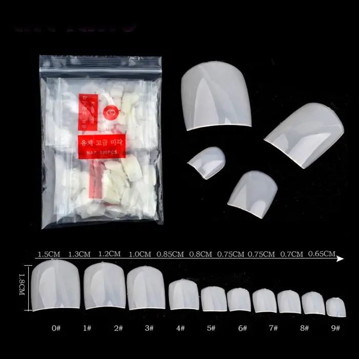 500 pièces ongles artificiels pointes français acrylique couverture complète professionnel Nail Art décor manucure
