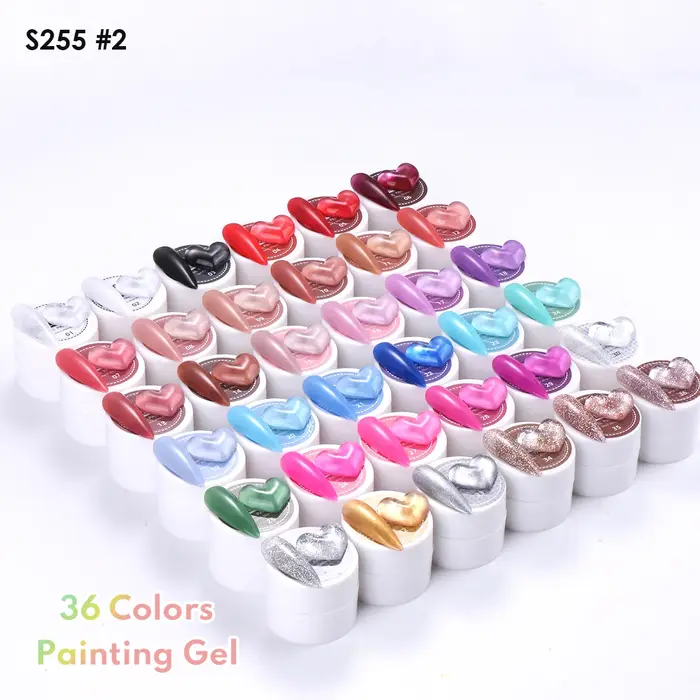 36 couleurs peinture brillante solide vernis à ongles Gel nu brillant couleur