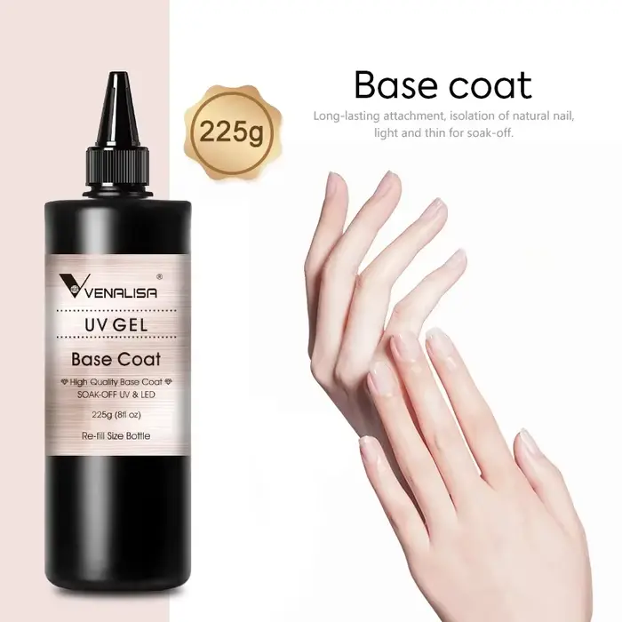 Venalisa longue tenue couche de finition trempée renforcer Gel recharge paquet tremper UVLED vernis à ongles Gel grand Volume 225g/30ml Gel de Base