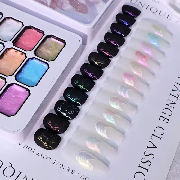 Vernis à ongles gel texturé haute brillance 12 couleurs
